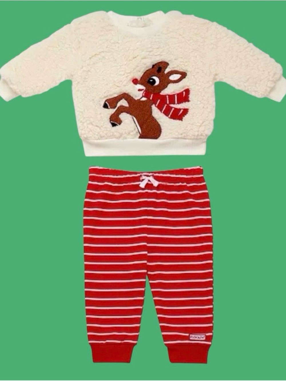 Rashti & Rashti Baby Boy Rudolph Crewneck Top & Jogger Pants 2-Piece Set 6M NWT
